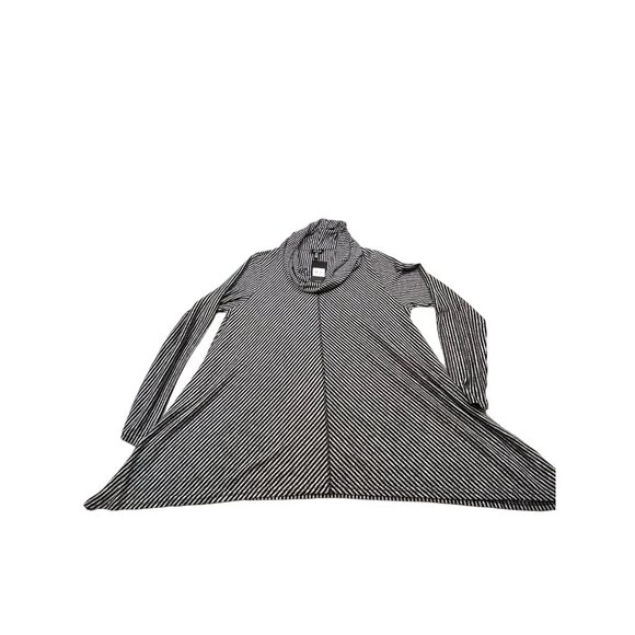 Jones New York Tops - Jones New York Womens 1X Black Striped Cowl Neck Long Sleeve Top Pullover Scoop